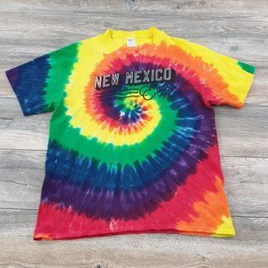 Port & Company Mens Large New Mexico Short Sleeve T-Shirt Tie Dye Party Casual
